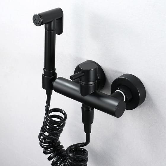 Vòi xịt vệ sinh nóng lạnh màu đen Miken F-7501B