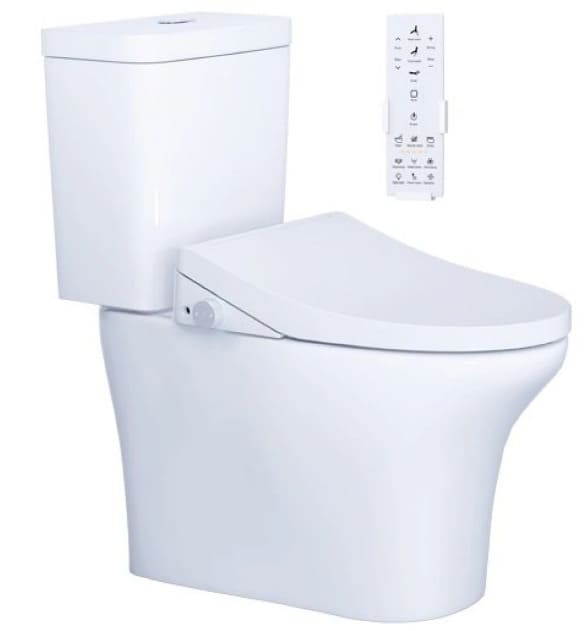 Bồn cầu 2 khối nắp điện tử Caesar CD1341+TAF512H