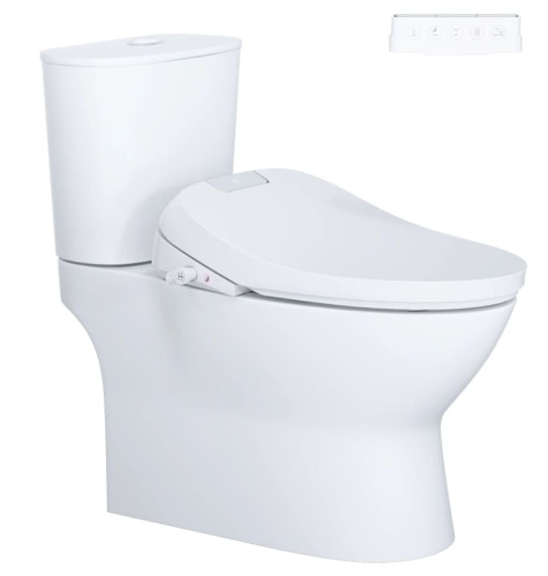 Bồn cầu 2 khối nắp điện tử Caesar CD1320+TAF610H