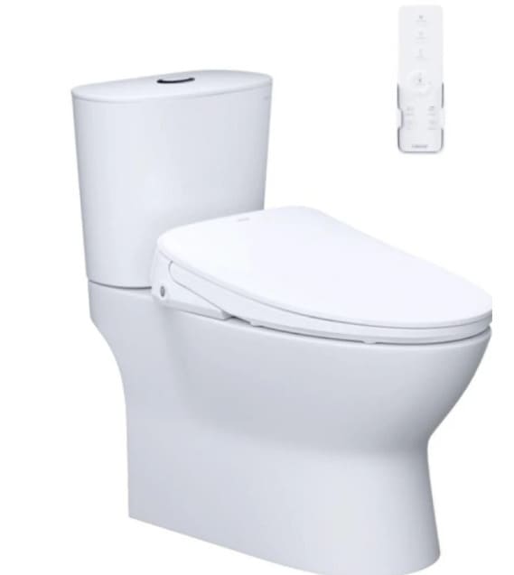 Bồn cầu 2 khối nắp điện tử Caesar CD1320+TAF710H