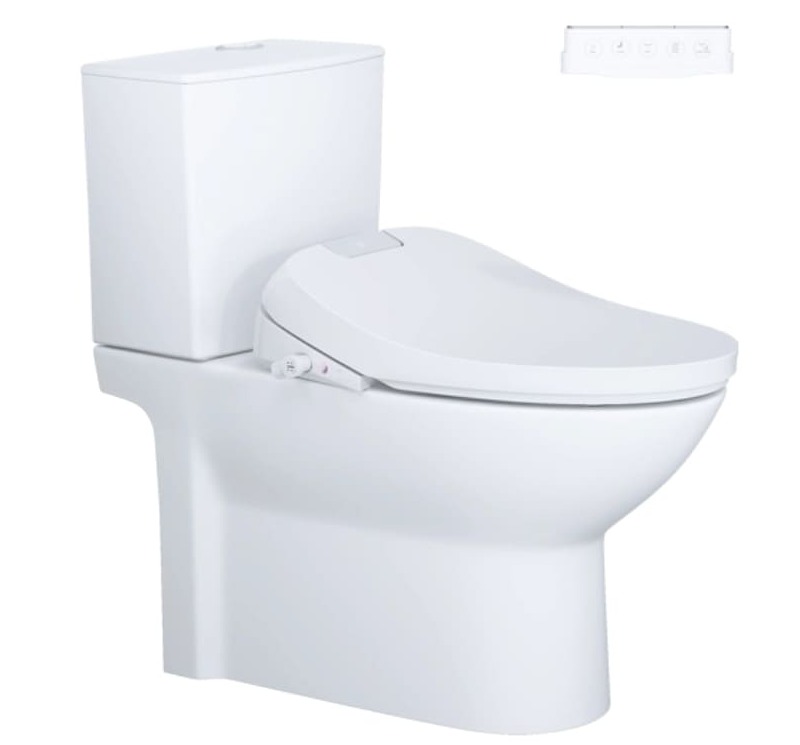 Bồn cầu 2 khối nắp điện tử Caesar CD1340+TAF610H 