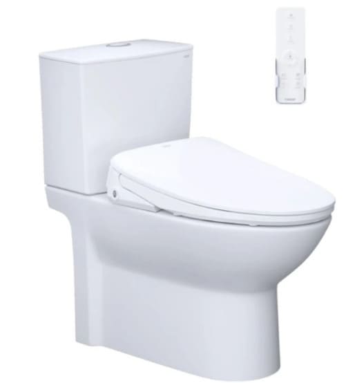 Bồn cầu 2 khối nắp điện tử Caesar CD1340+TAF710H 