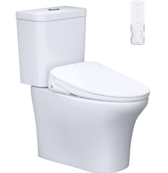 Bồn cầu 2 khối nắp điện tử Caesar CD1341+TAF710H 