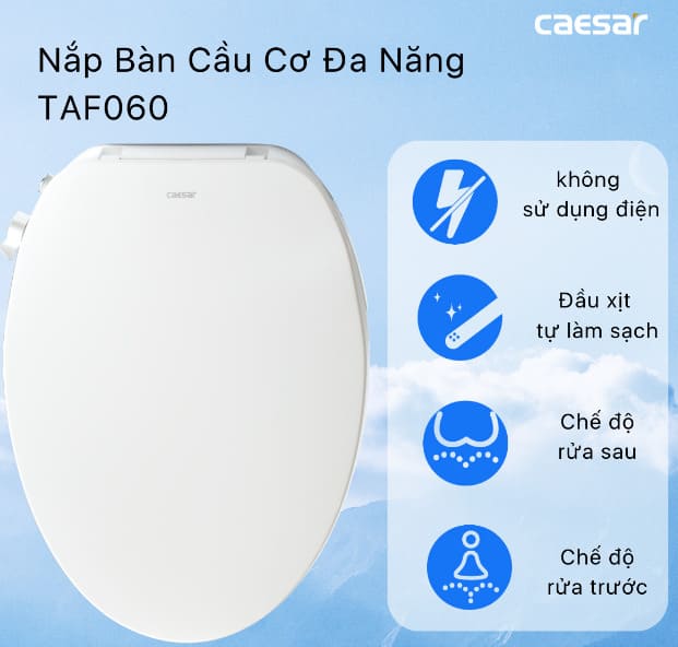 Nắp bồn cầu rửa cơ Caesar TAF
