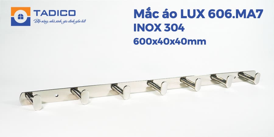 Móc treo khăn 7 vấu inox 304 Tadico LUX 606.MA7