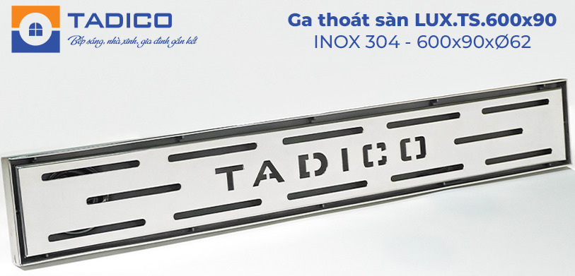 Phễu thoát sàn inox SUS304 Tadico LUX.TS.600×90