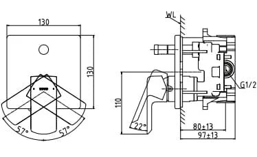 Bản vẽ kỹ thuật van diều chỉnh nóng lạnh TOTO TBG07304BB#MBL
