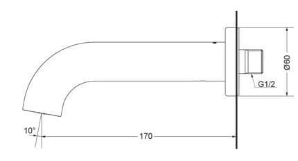 Bản vẽ kỹ thuật vòi xả bồn TOTO TBG11001B#PFG