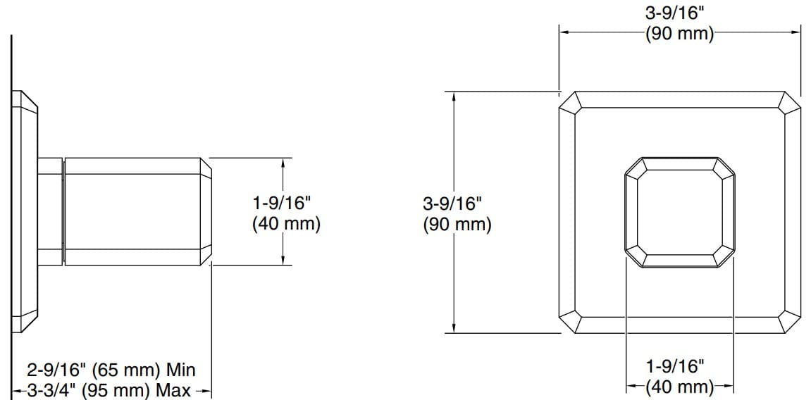 Bản vẽ mặt nạ chuyển hướng Kallista P33360