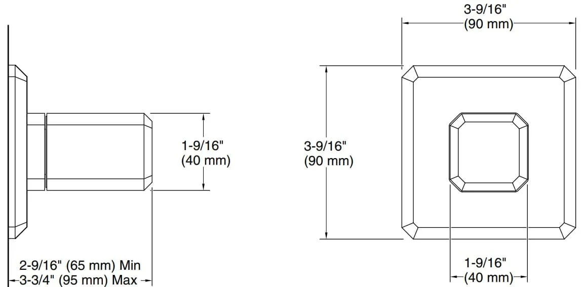 Bản vẽ mặt nạ chuyển hướng Kallista P33360