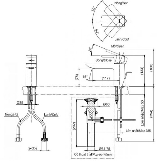 Vòi chậu nóng lạnh TOTO TLG02307B#MBL
