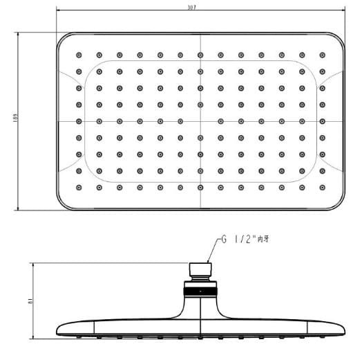 Bản vẽ kỹ thuật bát sen 300mm American Standard FFASS515WS màu vàng hồng