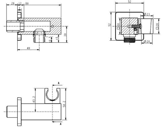 Bản vẽ kỹ thuật gác sen American Standard WF-9143WS 