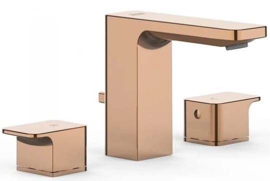 Vòi chậu 3 lỗ nóng lạnh màu vàng hồng American Standard WF-1303WS 