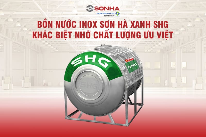 Bồn nước Sơn Hà Xanh SHG 2000L ngang N2000F1380