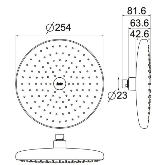Bản vẽ kỹ thuật đầu sen phun mưa American Standard 1030970001 