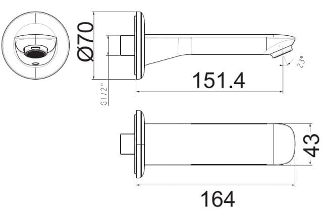 Vòi xả bồn âm tường American Standard WF-9716
