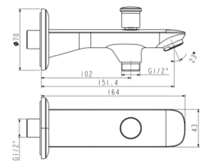 Vòi xả bồn âm tường American Standard WF-9717