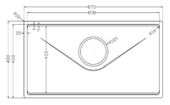 Chậu rửa bát 1 hố Konox TARI 8748SM