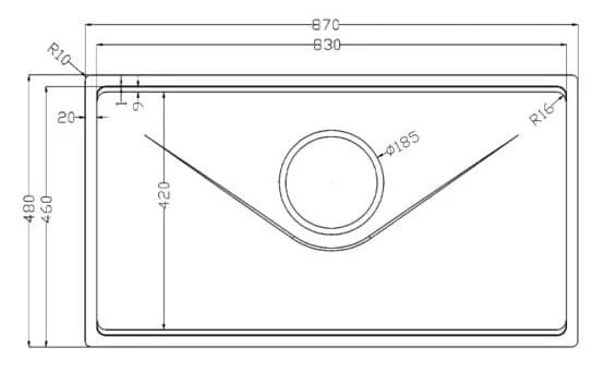Chậu rửa bát 1 hố Konox TARI 8748SM