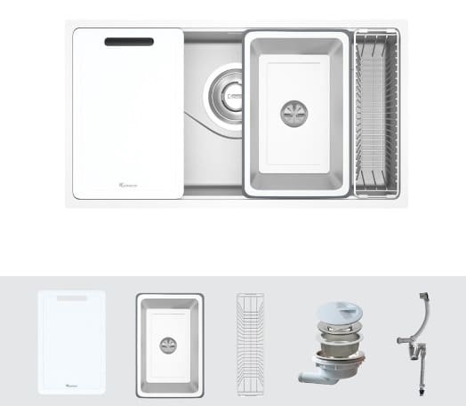 Chậu rửa bát 1 hố Konox TARI 8748SM