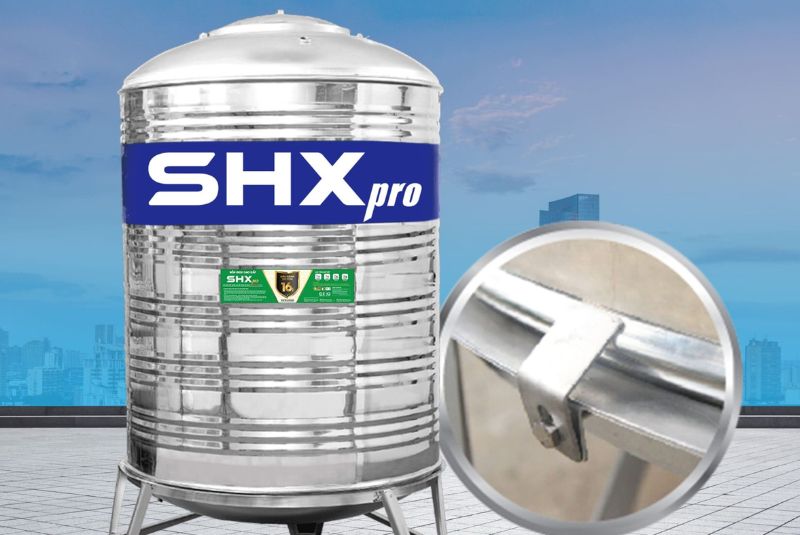 Bồn inox Sơn Hà Xanh SHX Pro 1500L đứng phi 1140mm