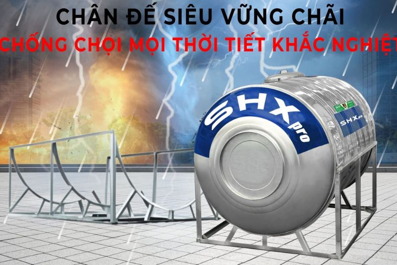 Bồn inox Sơn Hà Xanh SHX Pro 6000L ngang phi 1380mm