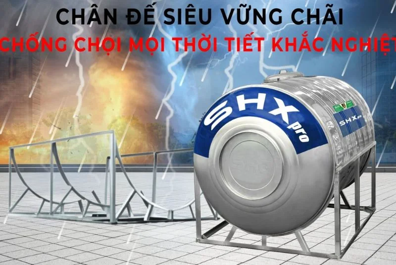 Bồn inox Sơn Hà Xanh SHX Pro 2500L ngang phi 1140mm