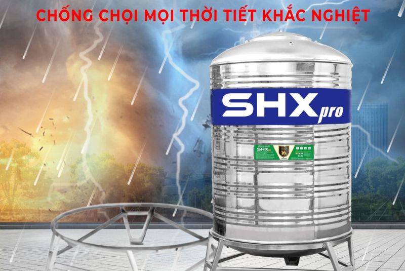 Bồn nước inox Sơn Hà Xanh SHX Pro 1500L đứng F1140