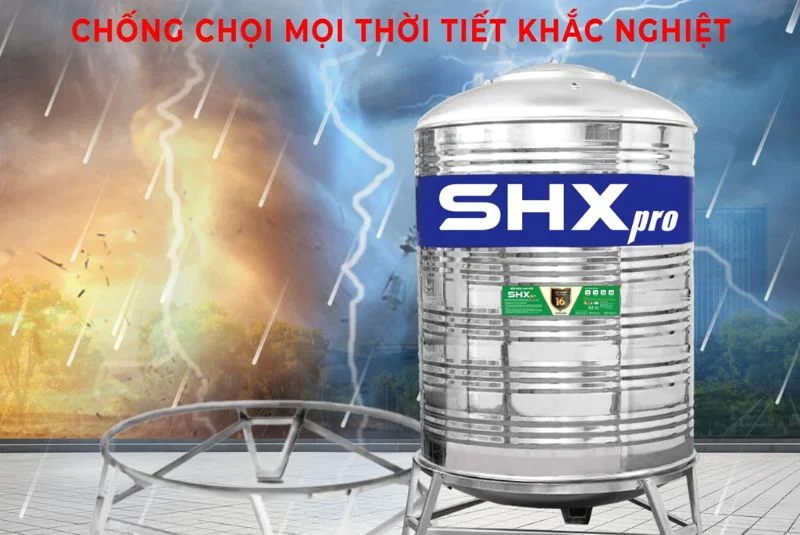 Bồn nước inox Sơn Hà Xanh SHX Pro 700L đứng F720