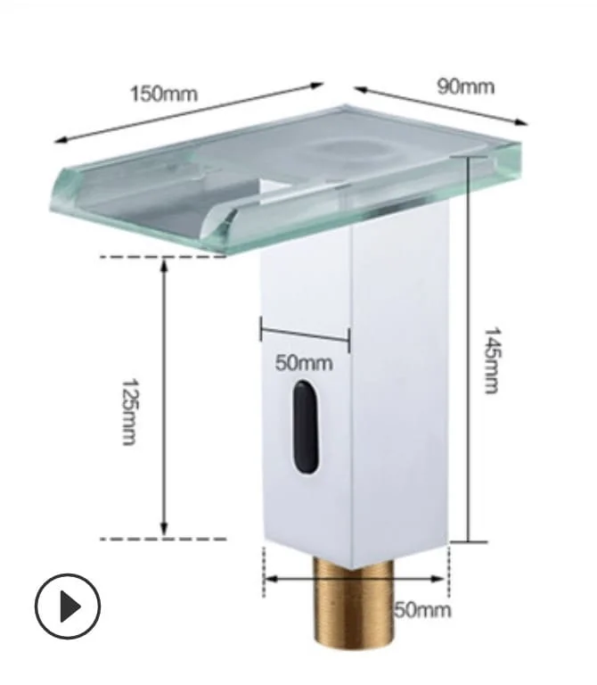 Bản vẽ kỹ thuật vòi cảm ứng kết hợp đèn led cao cấp TranCan TC921139