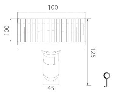 Bản vẽ kỹ thuật ga thoát sàn màu inox màu đen EcoBath EC1069MB 