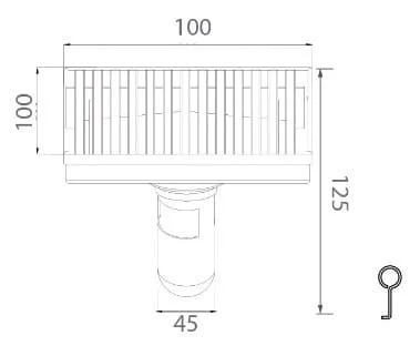Bản vẽ kỹ thuật ga thoát sàn màu inox màu đen EcoBath EC1069MB