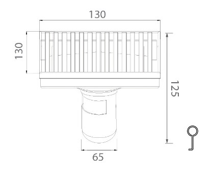 Bản vẽ kỹ thuật ga thoát sàn inox màu đen EcoBath EC1070MB 
