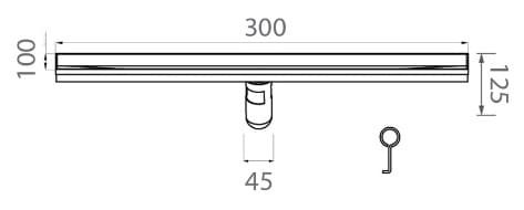 Bản vẽ kỹ thuật ga thoát sàn dài đen mờ EcoBath EC1079MB