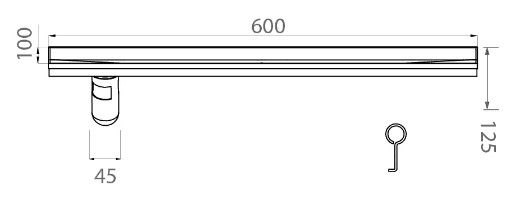 Bản vẽ kỹ thuật ga thoát sàn dài đen mờ EcoBath EC1081MB