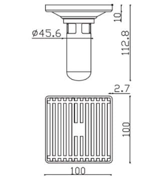 Bản vẽ kỹ thuật ga thoát sàn EcoBath EC1087