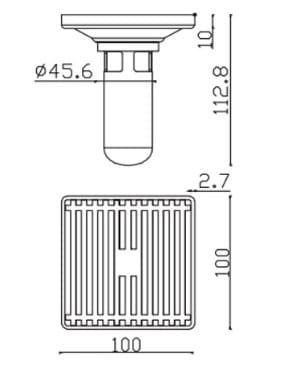 Bản vẽ kỹ thuật ga thoát sàn EcoBath EC1087B 