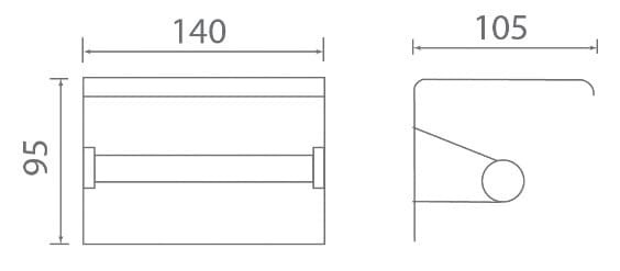 Bản vẽ kỹ thuật lô treo giấy màu đen Ecobath EC3062D