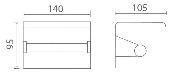 Bản vẽ kỹ thuật lô treo giấy màu đen Ecobath EC3062D