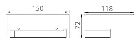 Bản vẽ kỹ thuật lô treo giấy màu ghi xám Ecobath EC3068BU