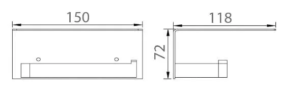 Bản vẽ kỹ thuật lô treo giấy màu ghi xám Ecobath EC3068BU