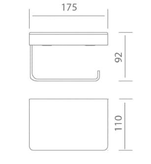 Bản vẽ kỹ thuật lô giấy màu Blush Gold +Black( vàng + đen) EcoBath EC3070BGB