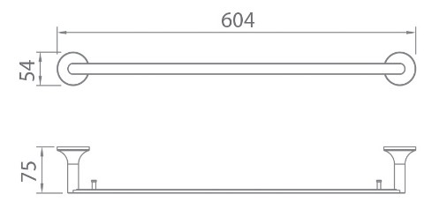 Bản vẽ kỹ thuật vắt khăn đôi màu vàng Ecobath EC218-08BG
