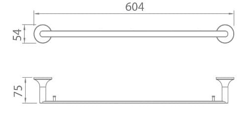 Bản vẽ kỹ thuật vắt khăn đôi màu đen Ecobath EC218-08MB