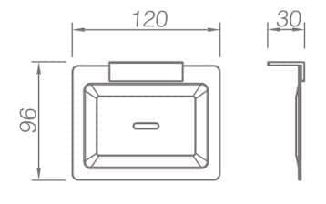 Bản vẽ kỹ thuật khay xà bông treo tường màu ghi xám Ecobath EC211-01BU