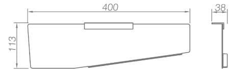 Bản vẽ kỹ thuật kệ kính dưới gương màu đen Ecobath EC211-05MB