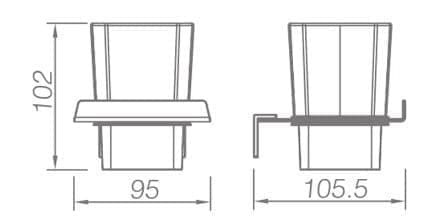Bản vẽ kỹ thuật giá để cốc màu ghi xám Ecobath EC211-10BU 