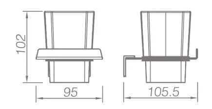 Bản vẽ kỹ thuật giá để cốc màu ghi xám Ecobath EC211-10BU 