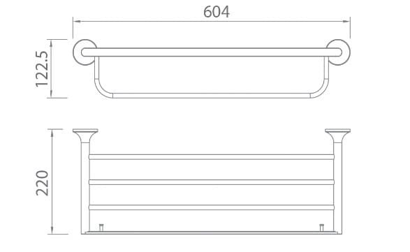 Bản vẽ kỹ thuật vắt khăn giàn màu vàng EcoBath EC218-12BG